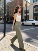 44 Pcs Women's Matcha Green High Waist Straight Wide Leg Jeans 2026 New, Authentic With Original Tag Bulk Stock - Image 9