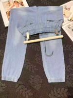 334 Pcs Women's Elastic Waist Tapered Straight Loose Jeans Spring Autumn Thin Casual Denim Stock Wholesale - Image 4