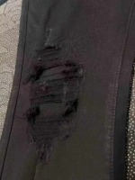 161 PCS Black Irregular Distressed Stretchy Flared Thin Women's Summer Jeans - Image 6