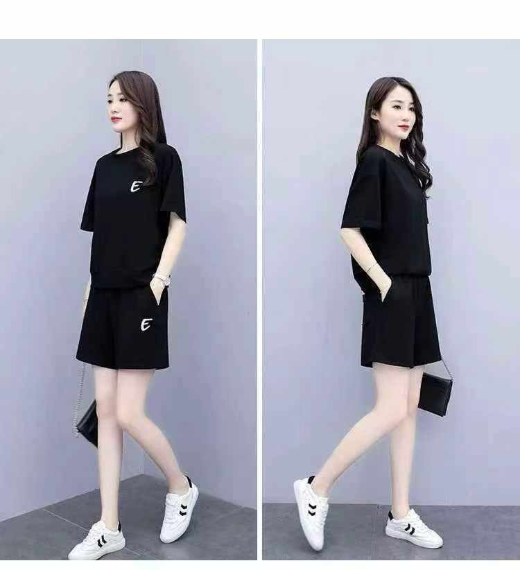 Women's Plus Size Summer Fashion 2-Piece Short Sleeve Top & Shorts Set, Total 413 Sets Bulk Clearance Stock - Image 1