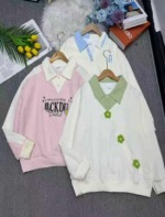Bulk Clearance Korean Style Sweet Loose Long Sleeve Women Sweatshirts M-2XL, Total 1923 Pieces - Image 9