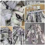 245 Pieces Ink Painting Print Wide Leg Pants, Elastic Waist With Pockets Lightweight Fabric - Image 4