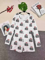 Around 690 Pieces European & American Fashion Sexy Printed Deep V Long Sleeve Bodysuit Stock Clearance - Image 6