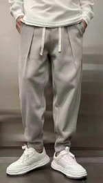 Men's Trendy Solid Color Wide-Leg Harem Pants, 3 Colors Sizes M-3XL, About 50 Pieces Bulk Stock Wholesale - Image 7