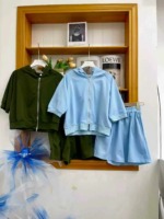 New Summer Salt Style Zip-up Hooded Jacket & Shorts Set, 2 Colors, S-2XL, Around 450 Sets Bulk Wholesale Stock - Image 6