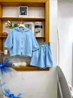 New Summer Salt Style Zip-up Hooded Jacket & Shorts Set, 2 Colors, S-2XL, Around 450 Sets Bulk Wholesale Stock - Image 5