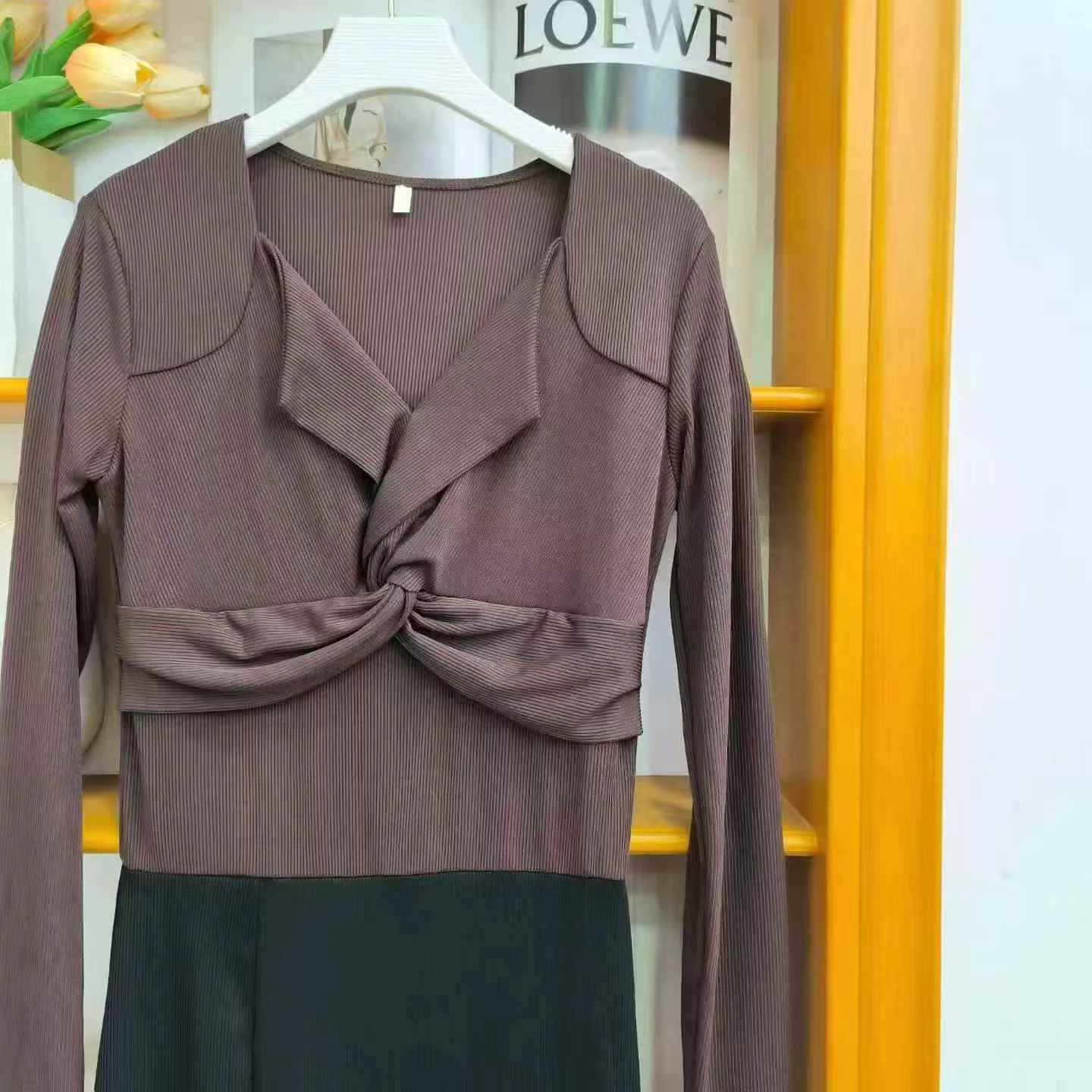 Approx 700 Pcs Premium Twisted Lapel Long Sleeve Mermaid Maxi Dress High Stretch Bulk Clear - Image 2