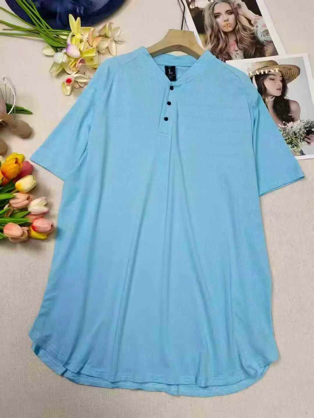 200 Pieces Ice Silk Collar Men's Short Sleeve T-Shirts Sizes M-3XL Clearance Stock Wholesale - Image 1