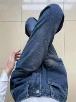 High Waist Wide Leg Women's Hong Kong Style Denim Jeans, 160 Pcs Total, Single Style Single Color, Individual Packing, Sizes XXS-XL, Stock Clearance (908#610) - Image 1