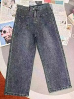 High Waist Wide Leg Women's Hong Kong Style Denim Jeans, 160 Pcs Total, Single Style Single Color, Individual Packing, Sizes XXS-XL, Stock Clearance (908#610) - Image 6