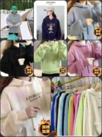 800 Pcs Women's 2025 New Avocado Green Thin Spring Autumn Sweatshirts Petite Fashion Clearance Stock Tops, One Size Individual Packing - Image 6