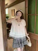 All Stock Clearance: Korean Sweet Lace Patchwork Puff Sleeve Slim Women Tops, Around 130 Pieces - Image 3