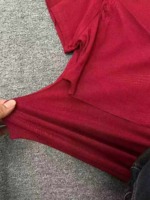 230 Pieces Women's French Retro Cross V-Neck Wine Red Short Sleeve Slim Waist Cropped T-Shirt Stock - Image 2