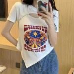 Sexy Hollow Out Slim Fit Short Sleeve Women's T-shirt - 1000 Pieces Bulk Stock Wholesale - Image 1