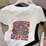 Sexy Hollow Out Slim Fit Short Sleeve Women's T-shirt - 1000 Pieces Bulk Stock Wholesale - Image 7