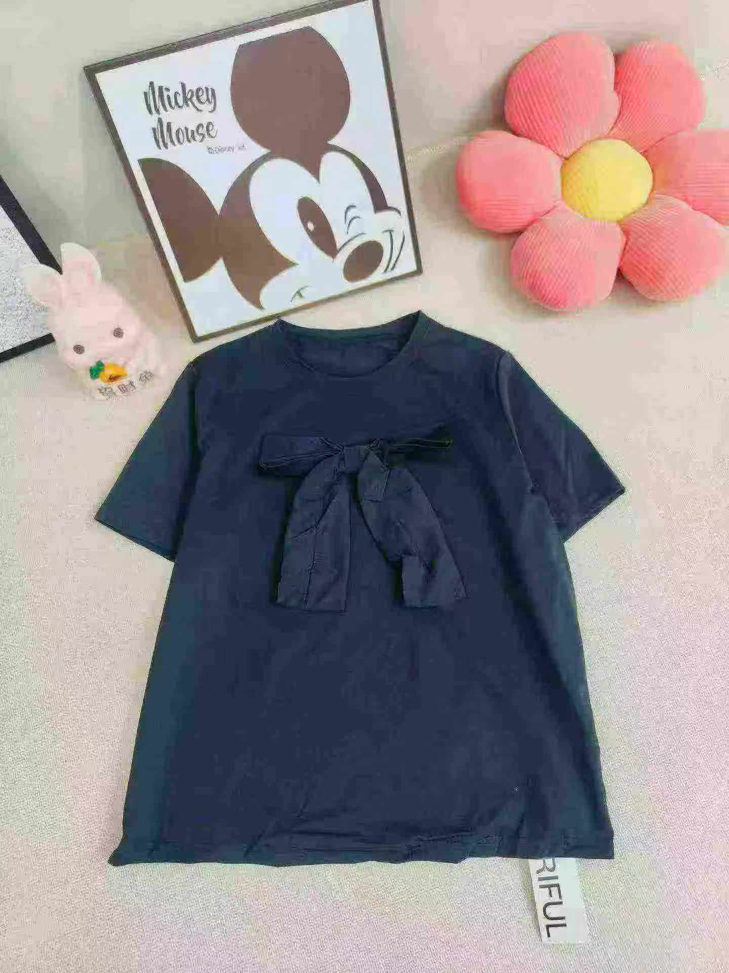 Around 200 Pcs Clearance Brand Women Bowknot Short Sleeve Tops Sizes XS-2XL, Individual Zipper Packaging, Clean Goods - Image 1
