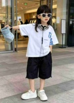 Summer Hot Selling Big Kids Ice Silk Cotton Trendy Casual Cargo Shorts, 2 Colors, Size 120-170, Total 137 Pcs Bulk Clearance - Image 1