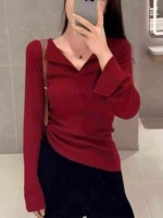 Clearance Sale 1050 Pieces French Style Angora Red Fleece Hot Girl Tops, Individual Packaging - Image 8