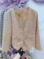 230 Pieces Grey Cropped French Elegant High-end Woven Short Tweed Coat Autumn Clearance Stock - Image 8