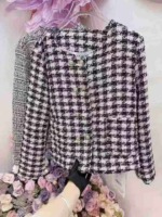 230 Pieces Grey Cropped French Elegant High-end Woven Short Tweed Coat Autumn Clearance Stock - Image 5