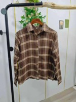 230 Pieces Vintage American Style Loose Plaid Long Sleeve Sunscreen Spring Fall Shirt Outerwear Blouse - Image 4