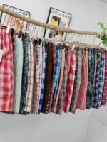 About 5070 Pcs Pure Cotton Plaid Loose Casual Five-inch Beach Shorts Clearance Stock - Image 2