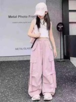 Bulk Clearance: Around 300 Pcs High Quality Spring Fall Big Kids Wide Leg Cargo Pants Size 100-160, 3 Colors - Image 9