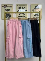 Bulk Clearance: Around 300 Pcs High Quality Spring Fall Big Kids Wide Leg Cargo Pants Size 100-160, 3 Colors - Image 7