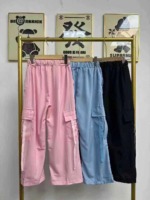 Bulk Clearance: Around 300 Pcs High Quality Spring Fall Big Kids Wide Leg Cargo Pants Size 100-160, 3 Colors - Image 6