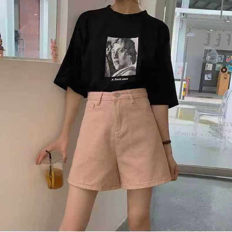 Bulk Clearance About 128 Pcs High Quality Women's High Waist Pink Denim Shorts - Image 1