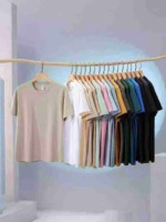 2600 Pieces Solid Color Unisex Xinjiang Cotton Crew Neck Short Sleeve T-Shirts Bulk Stock Full Clearance Wholesale - Image 1