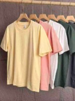 2600 Pieces Solid Color Unisex Xinjiang Cotton Crew Neck Short Sleeve T-Shirts Bulk Stock Full Clearance Wholesale - Image 9