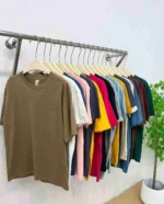 2600 Pieces Solid Color Unisex Xinjiang Cotton Crew Neck Short Sleeve T-Shirts Bulk Stock Full Clearance Wholesale - Image 5