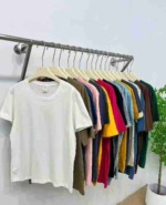2600 Pieces Solid Color Unisex Xinjiang Cotton Crew Neck Short Sleeve T-Shirts Bulk Stock Full Clearance Wholesale - Image 4
