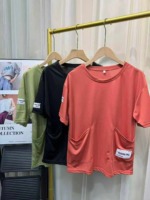 New Style Men's Summer Loose Pocket Short Sleeve T-Shirts - 1239 Pieces Bulk Stock Clearance - Image 7