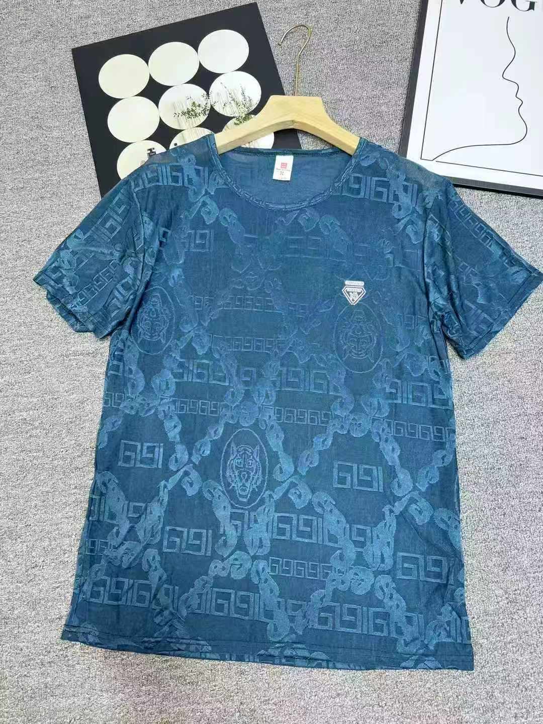 1278pcs Men's Summer Trendy Casual Thin Ice Silk Crewneck Short Sleeve T-Shirts Stock Clearance Wholesale - Image 1