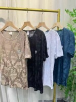 1278pcs Men's Summer Trendy Casual Thin Ice Silk Crewneck Short Sleeve T-Shirts Stock Clearance Wholesale - Image 5