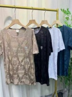 1278pcs Men's Summer Trendy Casual Thin Ice Silk Crewneck Short Sleeve T-Shirts Stock Clearance Wholesale - Image 4