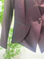 About 235 Pcs Light Luxury Collarless Dark Brown Irregular Hem Design Blazers Stock Wholesale - Image 2