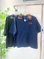 About 240 Pieces Smart Casual American Retro Contrast Check Collar Men's Short Sleeve Shirts Wholesale Stock Lot - Image 5