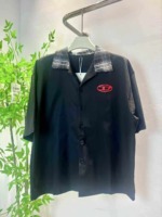 About 240 Pieces Smart Casual American Retro Contrast Check Collar Men's Short Sleeve Shirts Wholesale Stock Lot - Image 2