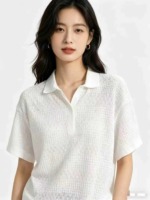 About 150 Pieces French Style Gentle Minimalist Hollow Out Textured Breathable Collared Knit Tops, One Size Individually Packed Bulk Clearance - Image 2