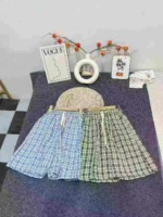 High Waist Drawstring Loose Plaid Wide Leg Knee-Length Pants Bulk Clearance Stock For Wholesale Export - Image 9