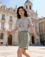 High Waist Drawstring Loose Plaid Wide Leg Knee-Length Pants Bulk Clearance Stock For Wholesale Export - Image 5