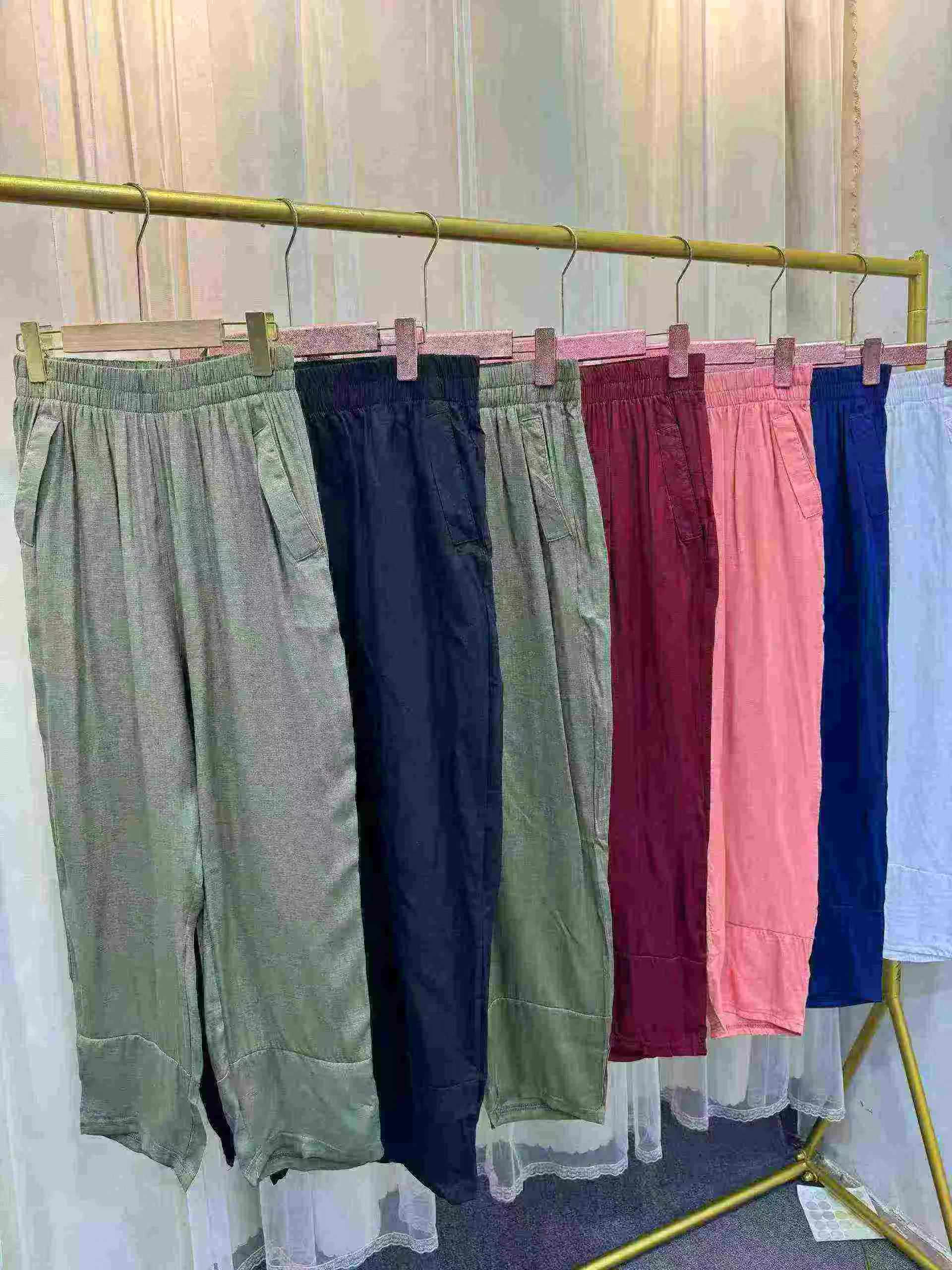 Women's Linen Cotton Casual Pants | Chinese Clothing Stock Lots Wholesale, S-2XL, 338PCS Total - Image 1