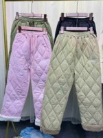 Clearance Bulk Sale Plaid Windproof Warm Fleece Lined Cotton Pants Unisex, Loose Wide Leg Casual Fall Winter Stock Clothing - Image 3