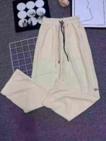 Clearance Bulk Wholesale Men's Waffle Summer Casual Drawstring Straight Sports Pants Plus Size - Image 8