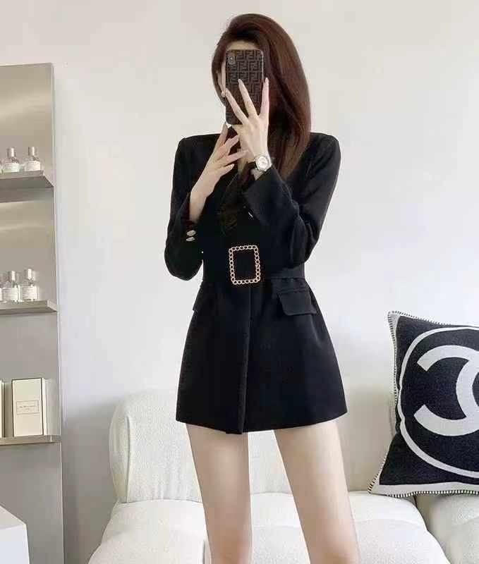 Approx 1050 Pcs 2026 Spring New Arrival French Retro British Style Slim Black Blazer, Quality Stock Outerwear Wholesale For Export - Image 1