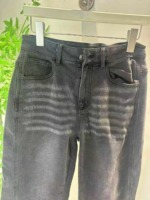 1000 Pcs American Retro High Street Washed Straight Black Grey Wide Leg High Stretch Jeans With YKK Zipper Wholesale Stock Lot - Image 3