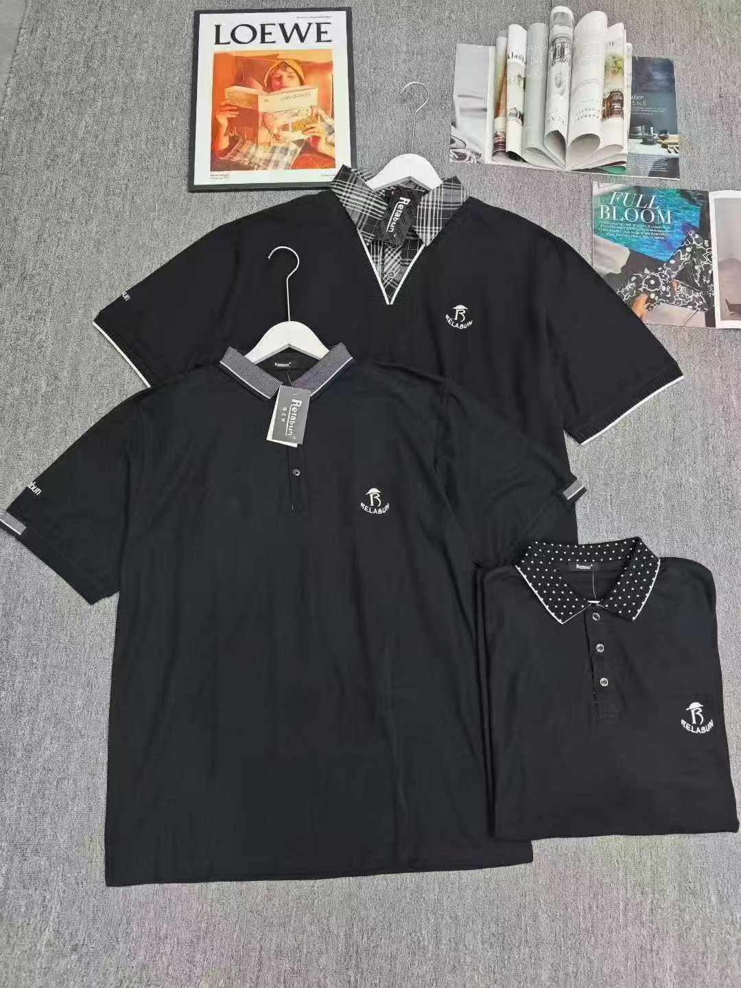 Clearance Bulk 75pcs Fall Business Heavyweight Big & Tall Men's Short Sleeve Polo Shirts Chinese Clothing Stock Wholesale - Image 2